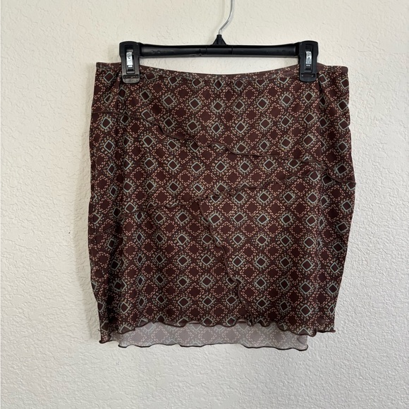 SO Geometric Patterned Mini Skirt - Brown - Picture 2 of 10